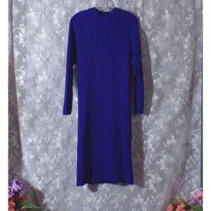 Vintage 90s Sweater Dress Size Large 1990s Retro Wool Blend Liz Claiborne Winter